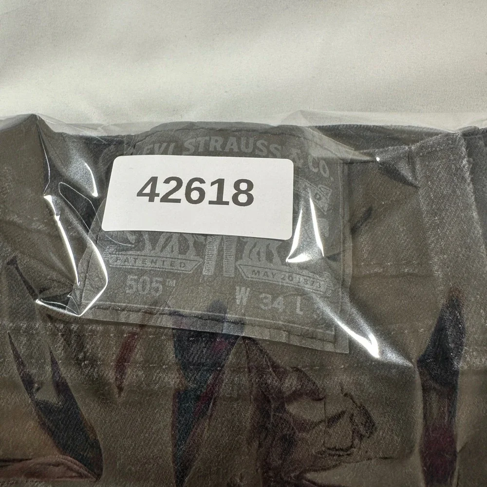 Levis 505 Regular Fit Black Denim‎ Jeans Mens 34x34 Straight Leg 42618